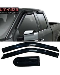 Fits 15-22 Ford F150 17-21 F250-F550 Extended Super Cab Window Visor Acrylic 4PC