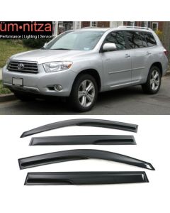 Fits 08-13 Toyota Highlander Mugen Style Window Visors Vent Tape-On Acrylic 4PCS