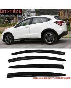 Fits 16-22 Honda HR-V Mugen Style Window Visor Acrylic 4PC Sun Rain Guard Shield