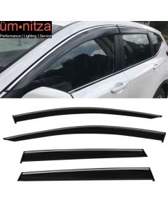 Fits 17-22 Honda CRV Window Visors w/ Chrome Trim Polycarbonate 4Pc Set