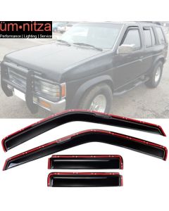 Fits 90-95 Nissan Pathfinder In Channel Style Acrylic Window Visors 4Pc Set