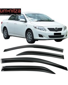 Fits 09-13 Toyota Corolla Mugen Style Window Visors Acrylic Rain Guard Vent 4PC