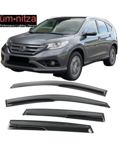 Fits 12-16 Honda CRV Mugen Style Window Visors Acrylic Sun Rain Guard 4Pc Set