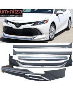 Fits 18-19 Camry XV70 MD Front Lip & Rear Diffuser & Side Skirts & Trunk Spoiler