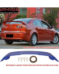 Fits 08-17 Mitsubishi Lancer OE Style ABS Trunk Spoiler Painted Octane Blue #D06