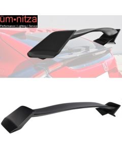 Fits 17-21 Honda Civic X 10th Type R Rear Trunk Spoiler Wing Unpainted Black ABS