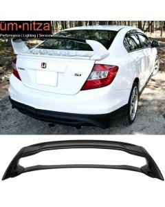 Fits 12-15 Honda Civic 9th 4DR Mugen Style Rear Trunk Spoiler Wing NH731P Black