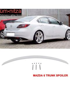 Fits 09-13 Mazda 6 Sedan 4-Door Unpainted Rear Trunk Lid Spoiler Wing Lip ABS