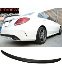 Fits 15-21 Benz W205 C Class 4D Sedan AMG Style ABS Unpainted Rear Trunk Spoiler