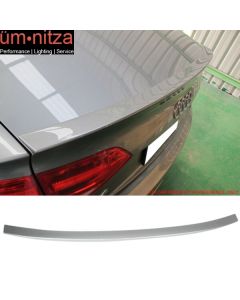 Fits 09-12 Audi A4 B8 RS Style Painted #LX7W Ice Silver Metallic Trunk Spoiler