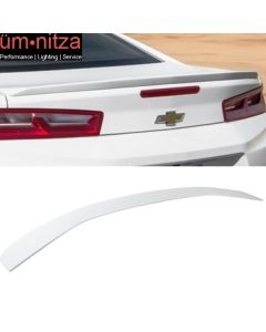 Fits 16-19 Camaro Factory Style V6 Trunk Spoiler Painted #WA8624 Olympic White