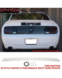 Fits 05-09 Mustang OE Style Painted # HP Hi Performance White Trunk Spoiler -ABS