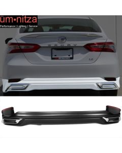 Fits 18-19 Toyota Camry LE MD Style Rear Bumper Lip Diffuser With Chrome Trim