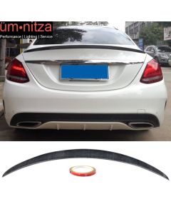 Fits 15-18 BENZ C-Class W205 Coupe Trunk Spoiler Carbon Fiber