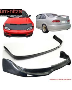 Fits 92-95 Honda Civic JUN Style Front + Rear Bumper Lip