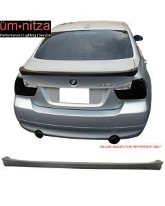 Fits 06-11 BMW E90 3 Series Sedan A STYLE Trunk Spoiler Wing Painted Matte Black