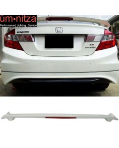 Fits 12-15 Civic 9Th Sedan Painted Orchid White Pearl Trunk Spoiler LED #NH788P