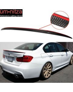 Fits 12-18 Fit BMW F30 Performance Red Line Trunk Boot Spoiler Carbon Fiber