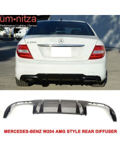 Fits 12-14 Mercedes W204 C-Class Rear Bumper Diffuser ABS