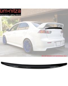 Fits 08-17 Lancer EVO X JDM Duckbill Trunk Spoiler Painted Glossy Black