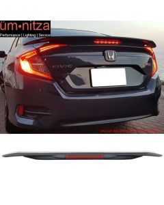 Fits 16-21 Civic Sedan RS Trunk Spoiler LED Painted #B607M Cosmic Blue Metallic