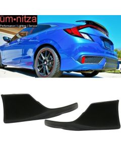 Fits 16-20 Honda Civic 2DR Coupe HFP Style Rear Bumper Lip Diffuser Side Aprons