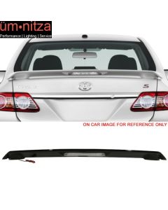 Fits 09-13 Corolla S LE OE ABS Trunk Spoiler w/ 3rd Brake LED Black Sand Pearl