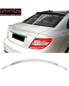 Fits 08-14 W204 Sedan B Style Trunk Spoiler Painted #744 775 Silver Metallic