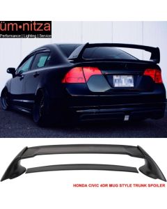 Fits 06-11 Honda Civic 4Dr FD2 Rear Trunk Spoiler ABS JDM MUG RR Mugen Style