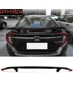 Universal Fitment Rear Trunk Spoiler Deck Wing With 2 Post&LED Turn Signal Light