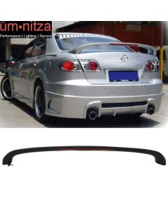 Fits 03-08 Mazda 6 Mazda6 4Dr HB OE ABS Trunk Spoiler&LED 3rd Brake Light