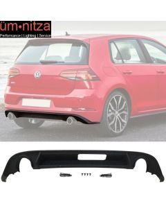 Fits 17-19 VW Golf MK7 Rear Diffuser Bumper Valance Single Muffler Twin Outlet