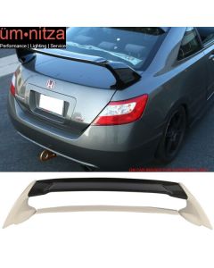 06-11 Civic Mugen RR Carbon Top Painted Trunk Spoiler #NH0 Championship White