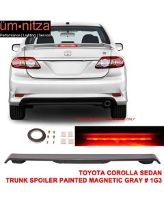 Fits 09-13 Toyota Corolla Trunk Spoiler W/LED Light Painted #1G3 Magnetic Gray