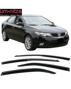 Fits 09-13 Kia Forte Sedan Mugen Style Acrylic Window Visors 4Pc Set