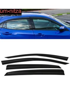 Fits 17-21 Honda Civic Hatchback 5DR Mugen Style Window Visors Rain Deflectors