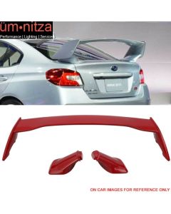 Fits 12-16 Subaru Impreza 15-21 WRX STI Style Trunk Spoiler Painted Pure Red M7Y