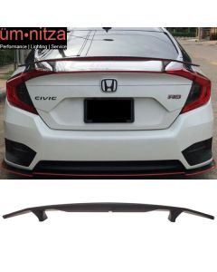 Fits 16-21 Honda Civic 4DR Sedan Rear Trunk Spoiler 2 Post Wing Lip Matte Black