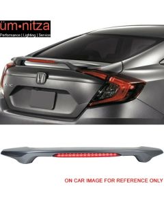 16-18 Civic Sedan OE Painted #NH830M Lunar Silver Trunk Spoiler LED Brake Light