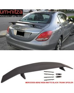 Fits 15-16 Benz C Class Sedan W205 Matte Black Trunk Spoiler (ABS)