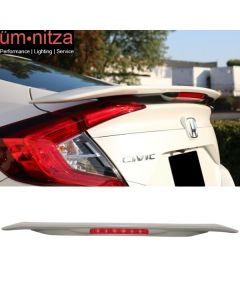 Fits 16-21 Civic X 10th Sedan JDM RS SI Style Trunk Spoiler 3RD LED Brake Light