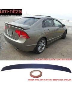 Fits 06-15 Honda Civic Sedan Roof Spoiler ABS Painted Royal Blue Pearl # B536P