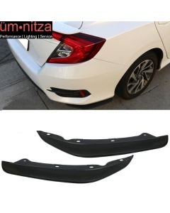 Fits 16-18 Honda Civic Sedan Rear Bumper Lip Splitters 2PC - PP Polypropylene