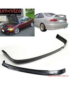 Fits 92-95 Honda Civic Sedan Mugen PP Front + Rear Bumper Lip Spoiler