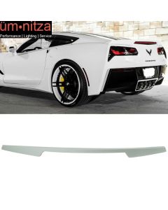 Fits 14-19 Chevy Corvette C7 ABS Trunk Spoiler Painted Arctic White # WA9567