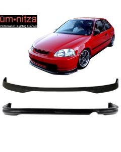 Fits Honda Civic 96-98 Coupe Sedan T-R Style Front + Rear Bumper Lip Spoiler PP