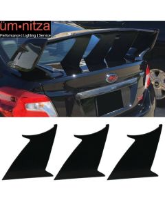 3PC Fits 15-21 Subaru WRX STI ABS Trunk Spoiler Wing Stabilizer Support Add On