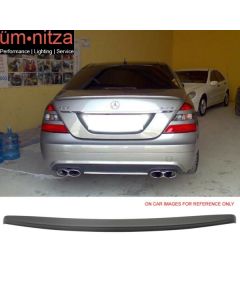 Fits 07-13 Mercedes W221 Sedan S-Class Painted Matte Black Trunk Spoiler - ABS