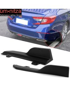 Fits 18-22 Honda Accord OE Style Rear Bumper Splitters Aprons Unpainted Black PP