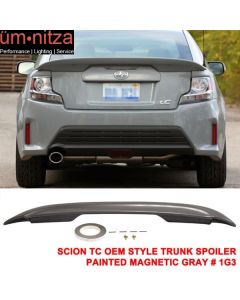 Fits 11-16 Scion tC OE Style Rear Trunk Spoiler Wing ABS Lip Painted Gray 1G3